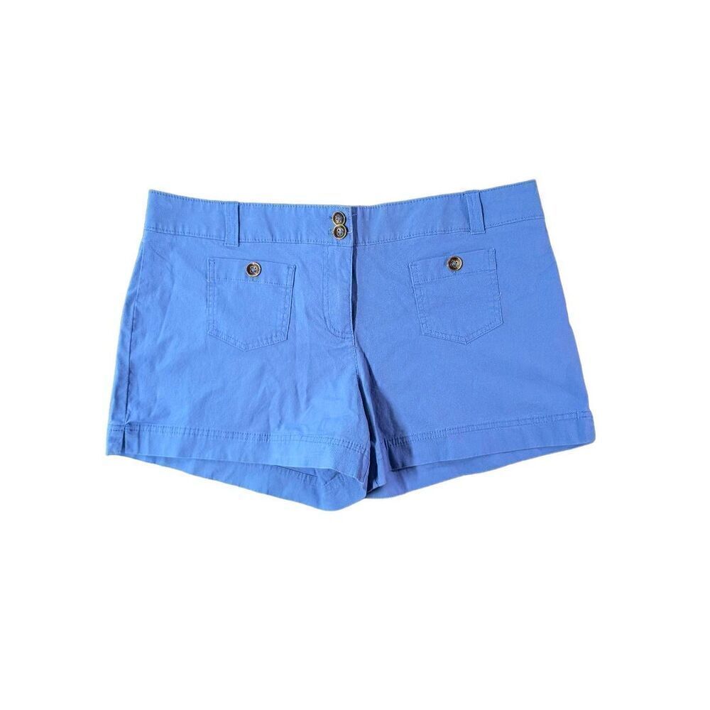 New York and Company Blue Shorts with Big Button Details with Front Pockets Wome